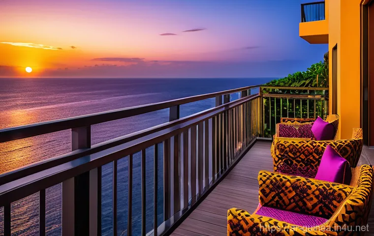 기니에서 숙박할 수 있는 호텔 추천 - **Luxurious Conakry Sunset Retreat**
    A serene and elegantly dressed couple, in stylish but modes...