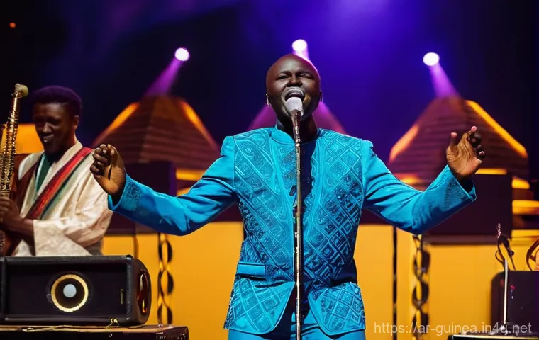 기니 출신 유명 아티스트 - A vivid, detailed photograph depicting a young Mory Kanté (around 8-10 years old) in a bustling, tra... 기니 출신 유명 아티스트 - A vivid, detailed photograph depicting a young Mory Kanté (around 8-10 years old) in a bustling, tra...