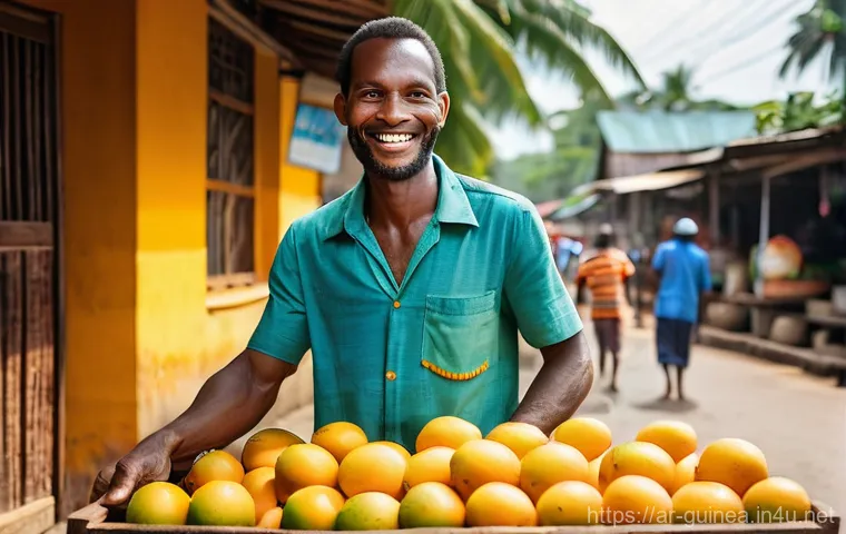 기니에서 가장 많이 소비되는 음료 - **Guinean Bissap Market Scene:** A vibrant, bustling open-air market in Guinea on a sunny day. The f... 기니에서 가장 많이 소비되는 음료 - **Guinean Bissap Market Scene:** A vibrant, bustling open-air market in Guinea on a sunny day. The f...