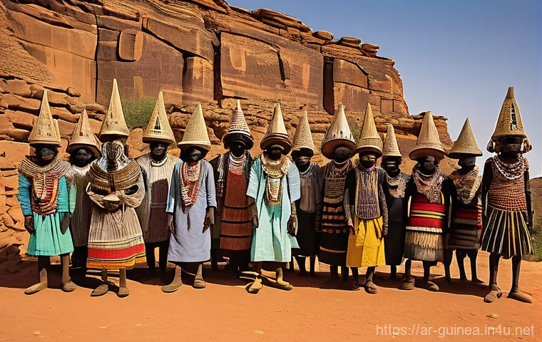 기니 전통 축제 일정 - **Guinean Festival of Music and Dance:** A vibrant and dynamic scene capturing a traditional Guinean...